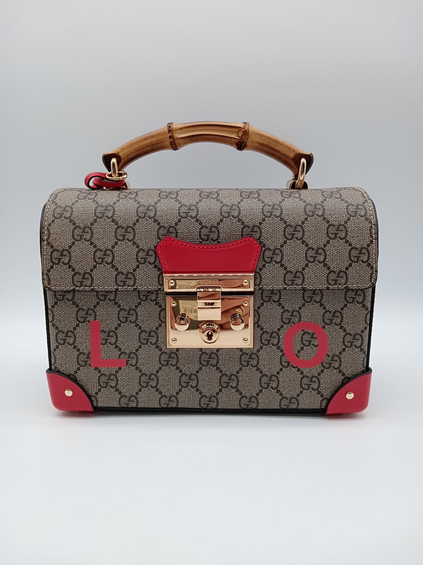 GUCCI Supreme Valentine's Day Padlock Bamboo Handle