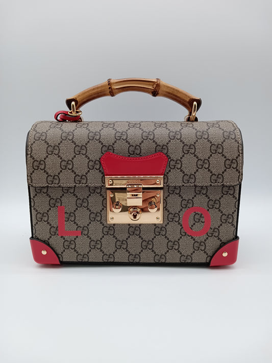 GUCCI Supreme Valentine's Day Padlock Bamboo Handle