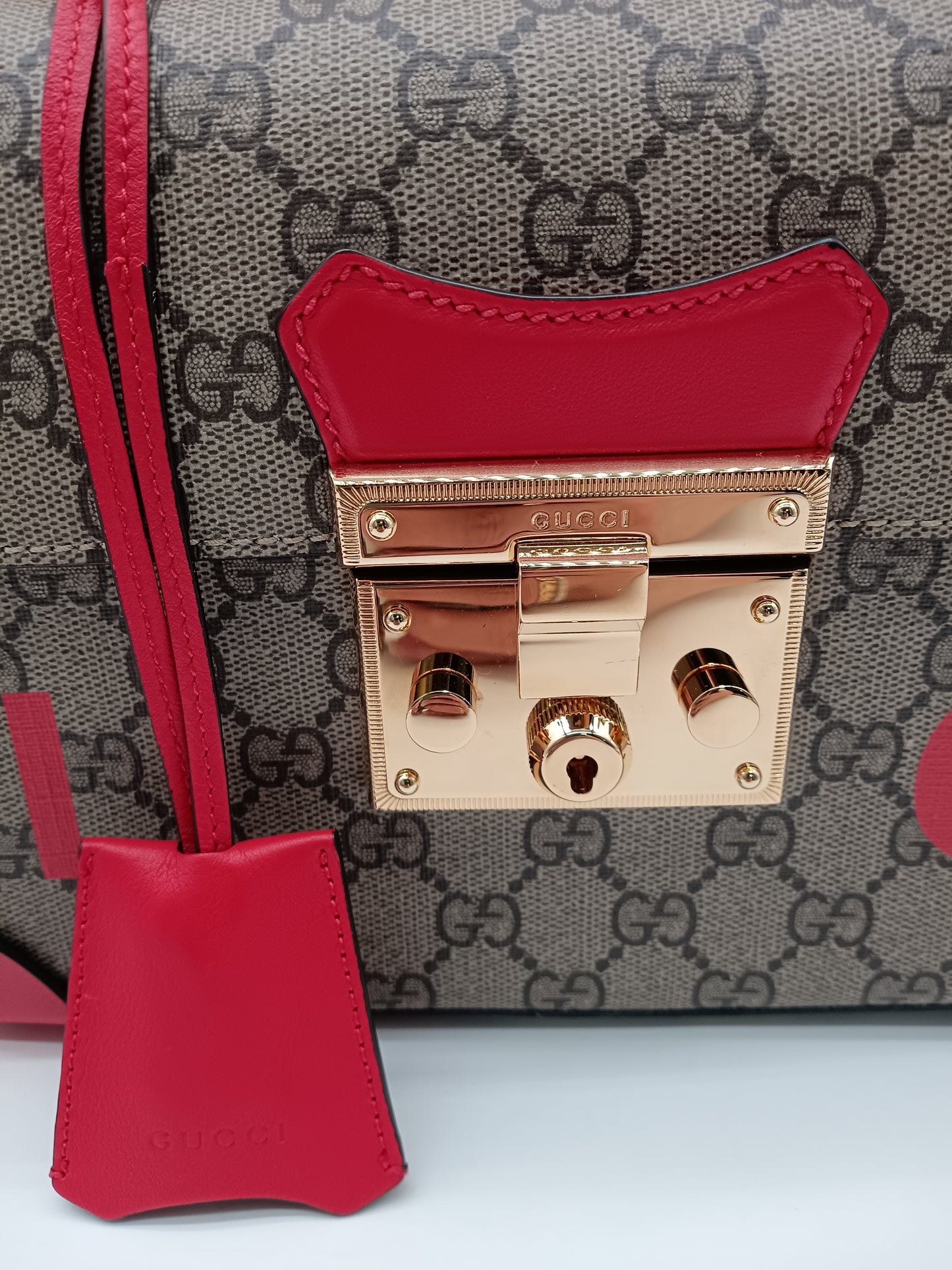 GUCCI Supreme Valentine's Day Padlock Bamboo Handle