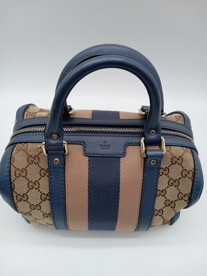 GUCCI Canvas Web Boston Bag