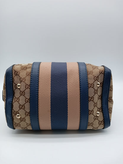 GUCCI Canvas Web Boston Bag