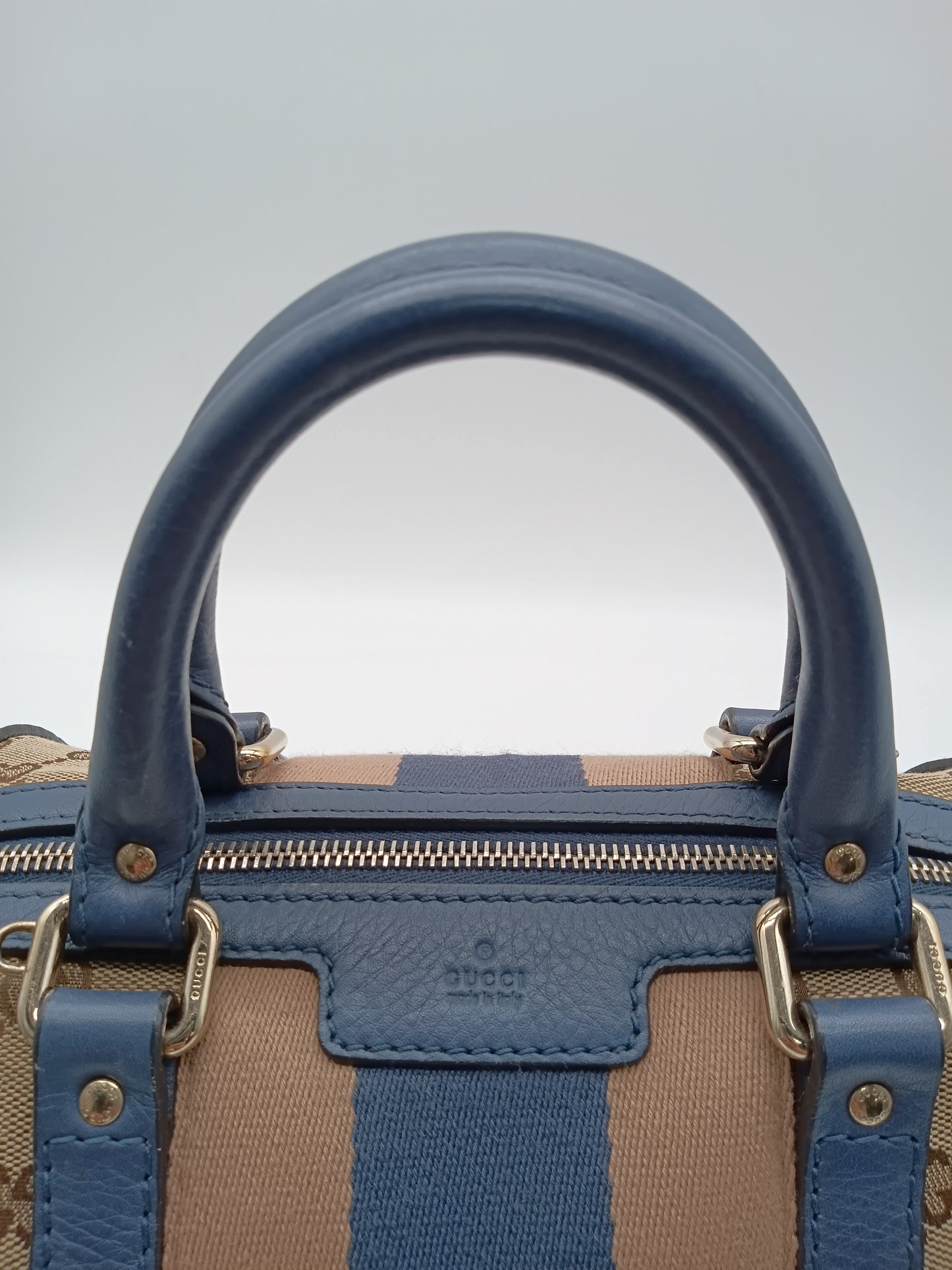 GUCCI Canvas Web Boston Bag