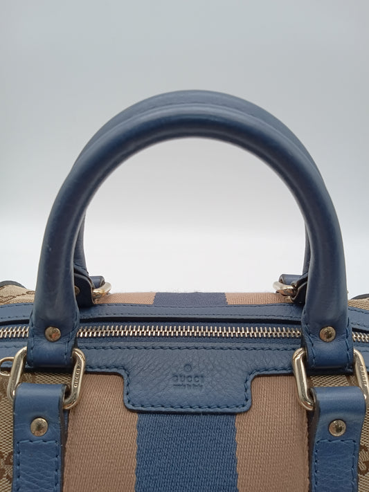 GUCCI Canvas Web Boston Bag