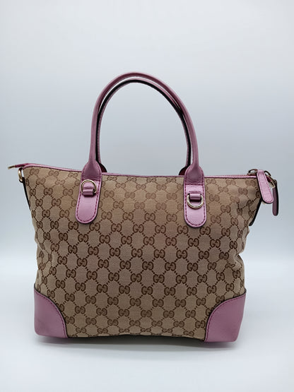GUCCI Canvas Heart Bit Charm Sukey Tote