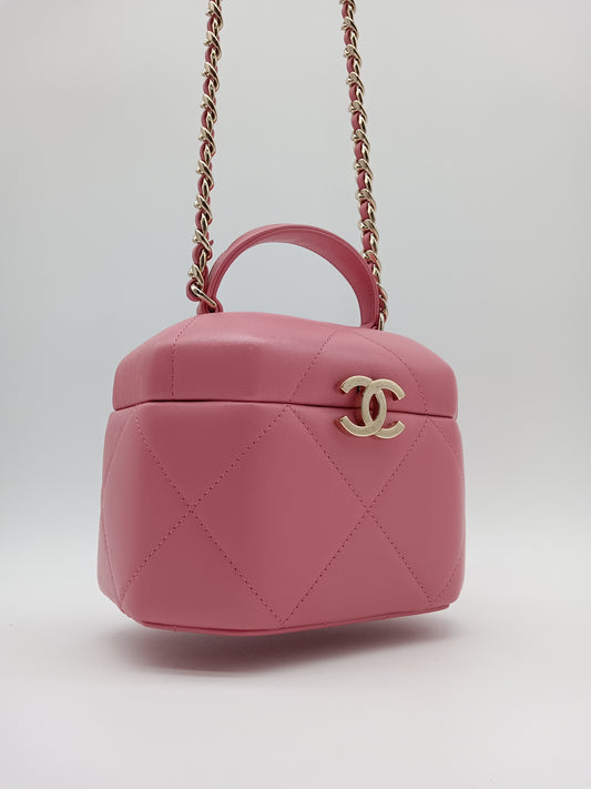CHANEL Lamb Hexagon Vanity Case