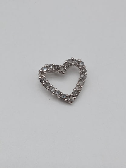 K18 White Gold Open Heart Necklace