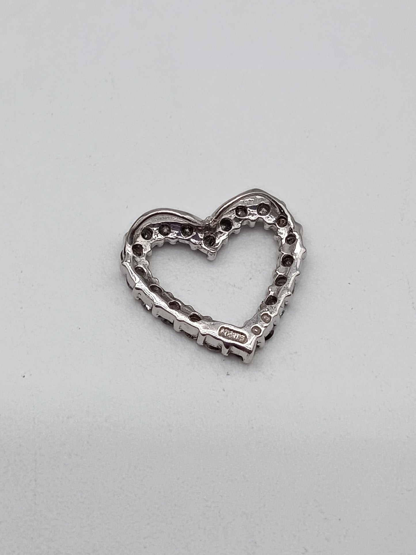 K18 White Gold Open Heart Necklace