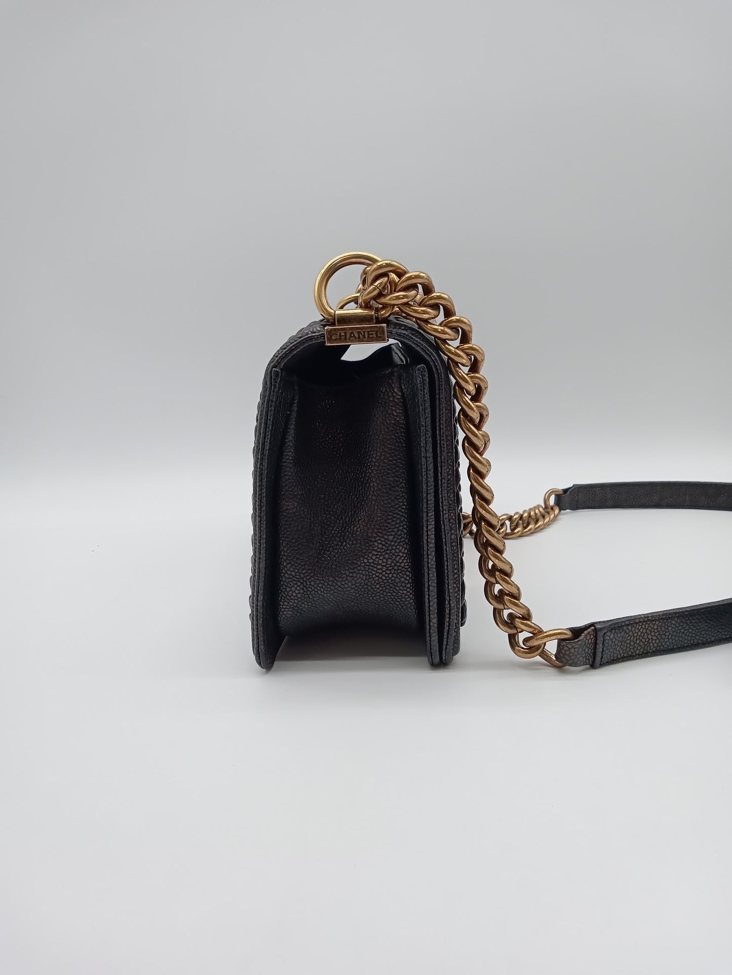 CHANEL Caviar Chevron Braid Around Medium Leboy