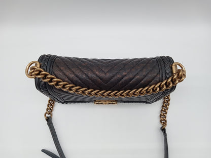 CHANEL Caviar Chevron Braid Around Medium Leboy