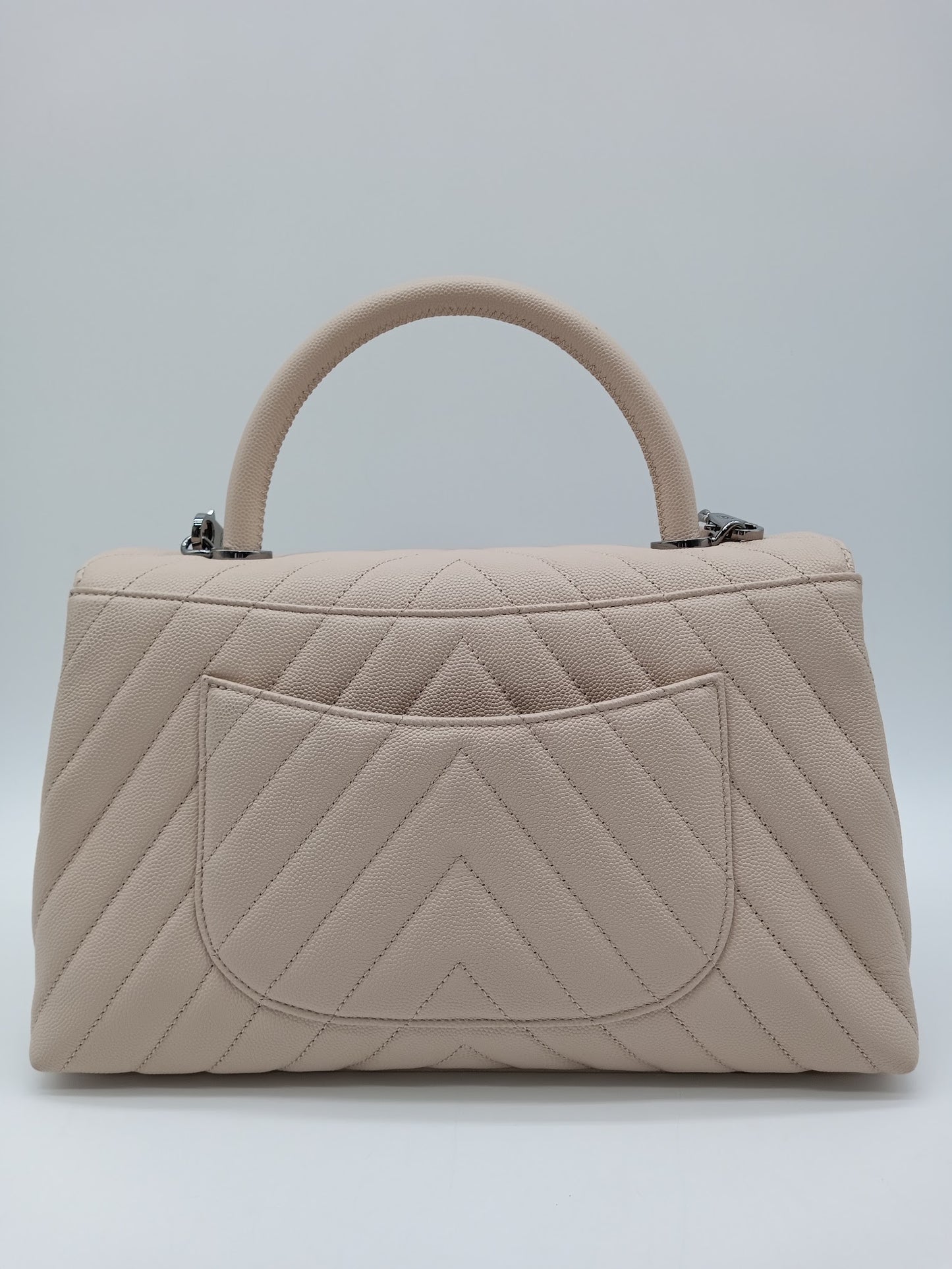 CHANEL Caviar Chevron Coco Handle