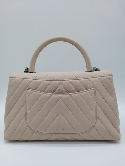 CHANEL Caviar Chevron Coco Handle