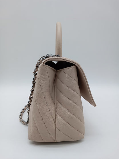 CHANEL Caviar Chevron Coco Handle
