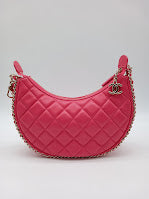 CHANEL Lambskin Quilted Chain Around Hook Hobo