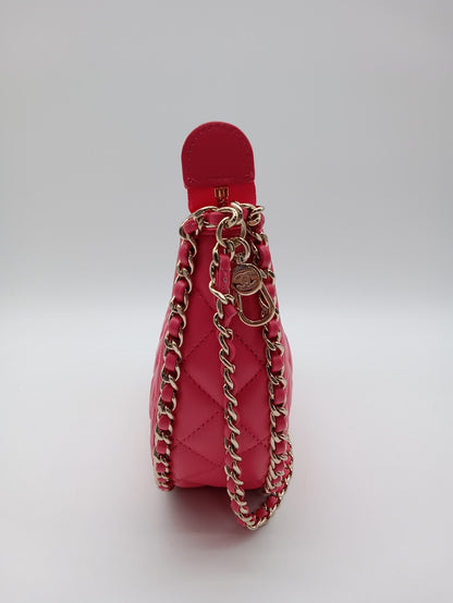 CHANEL Lambskin Quilted Chain Around Hook Hobo
