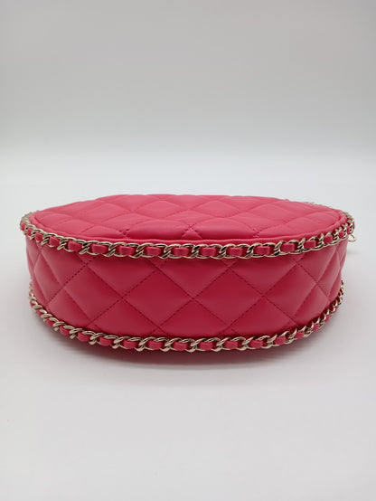 CHANEL Lambskin Quilted Chain Around Hook Hobo