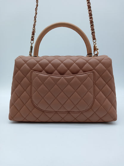 CHANEL Caviar Medium Coco Lizard Top Handle