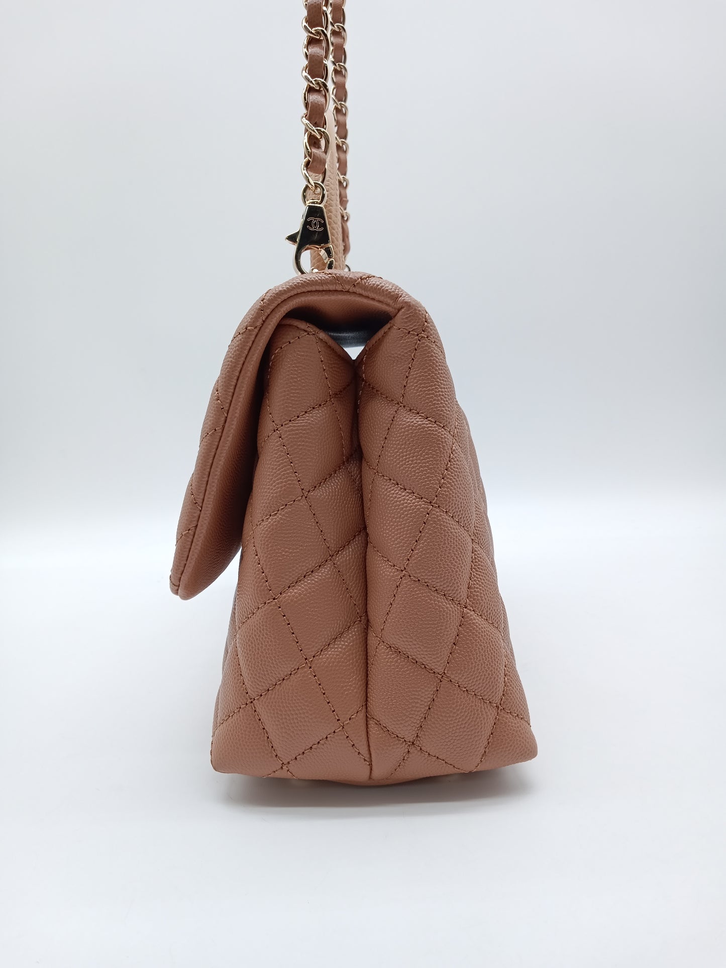 CHANEL Caviar Medium Coco Lizard Top Handle