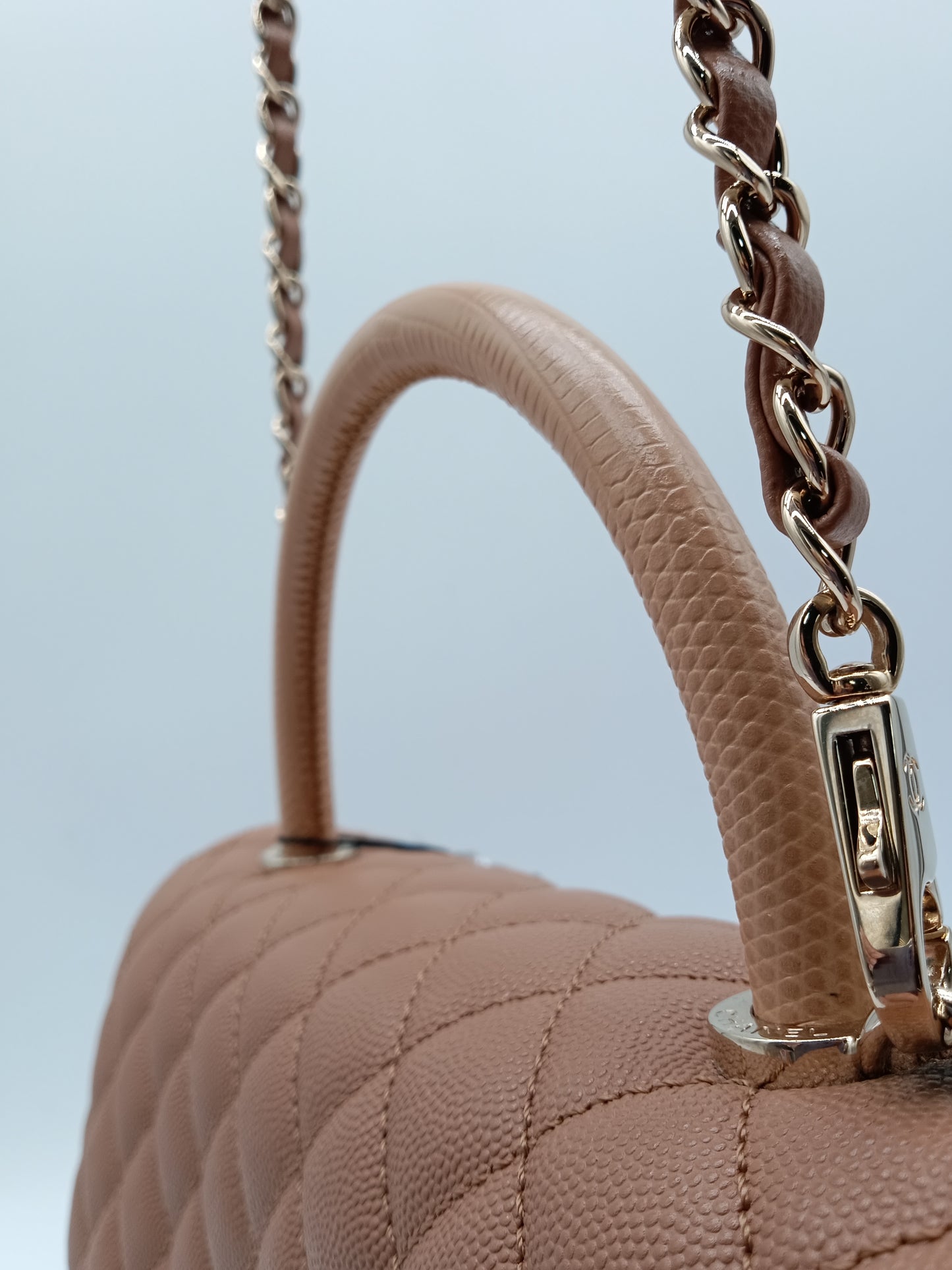 CHANEL Caviar Medium Coco Lizard Top Handle