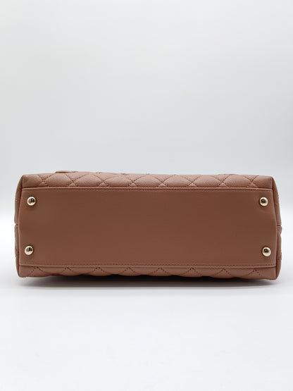 CHANEL Caviar Medium Coco Lizard Top Handle