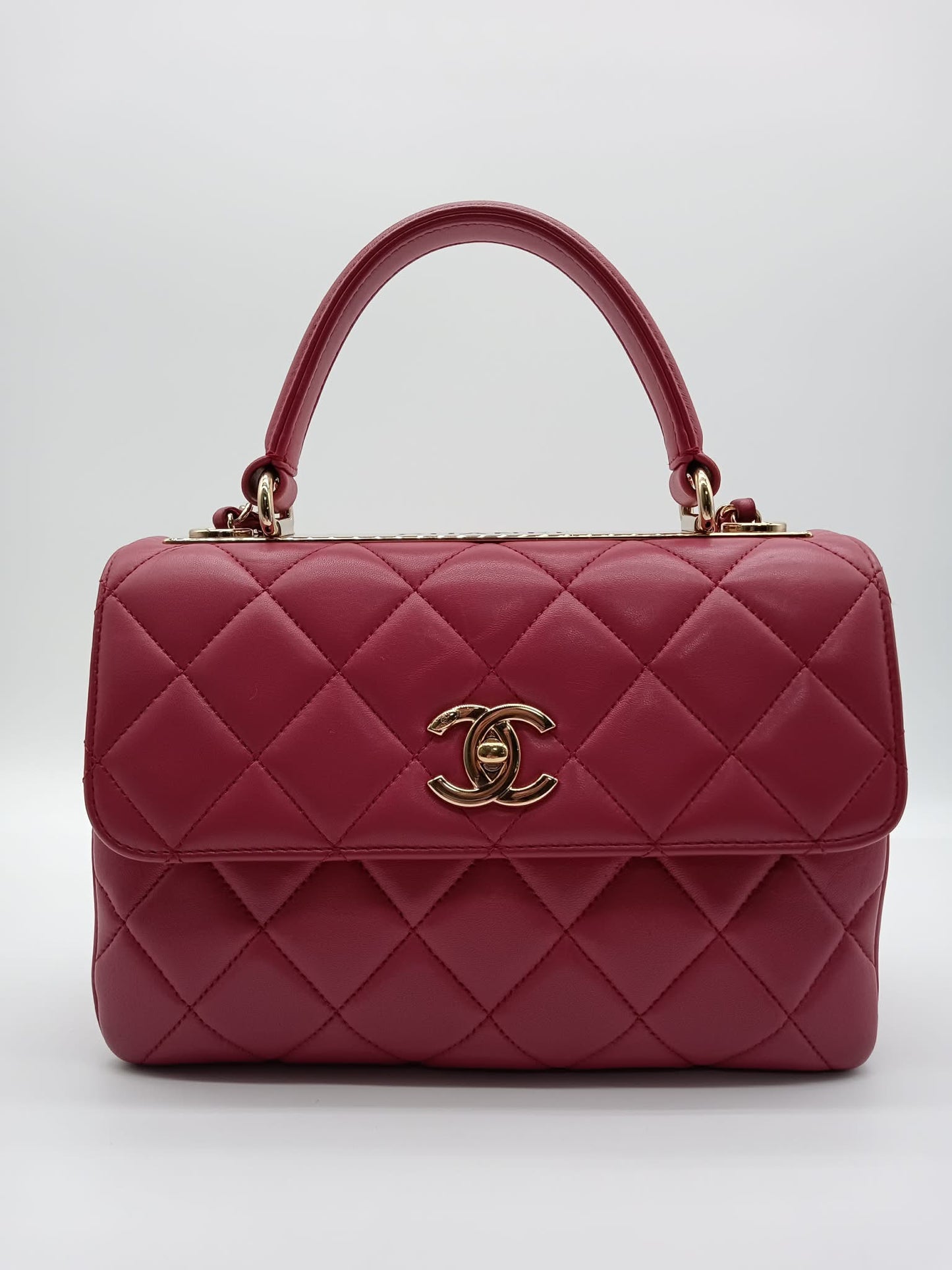 CHANEL Lambskin Trendy CC Top Handle Flap