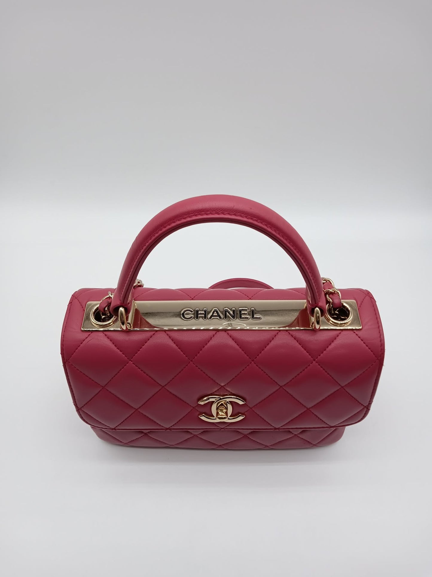 CHANEL Lambskin Trendy CC Top Handle Flap