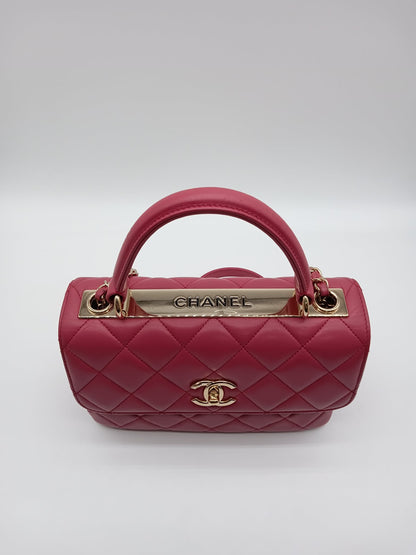 CHANEL Lambskin Trendy CC Top Handle Flap