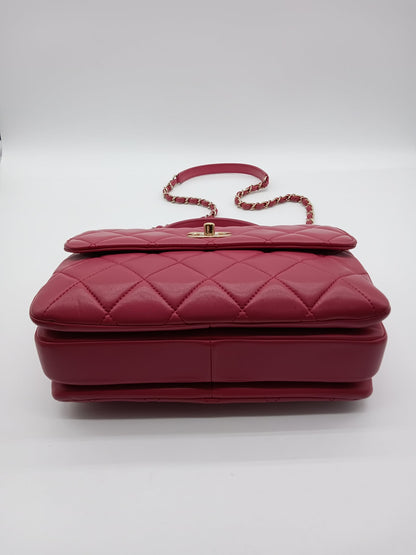 CHANEL Lambskin Trendy CC Top Handle Flap