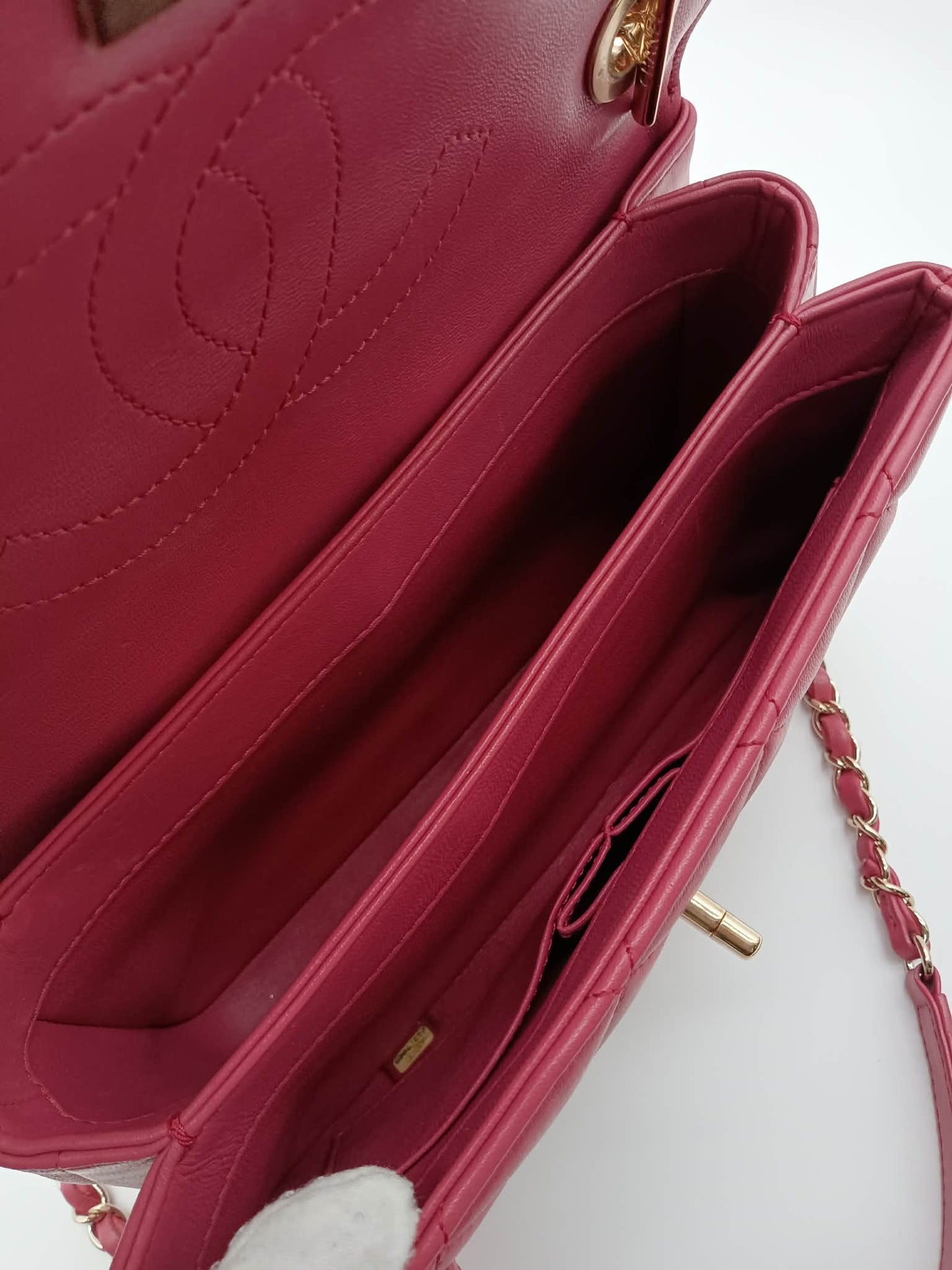 CHANEL Lambskin Trendy CC Top Handle Flap