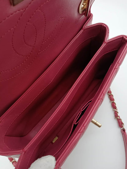 CHANEL Lambskin Trendy CC Top Handle Flap
