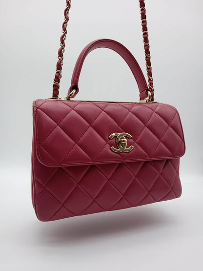 CHANEL Lambskin Trendy CC Top Handle Flap