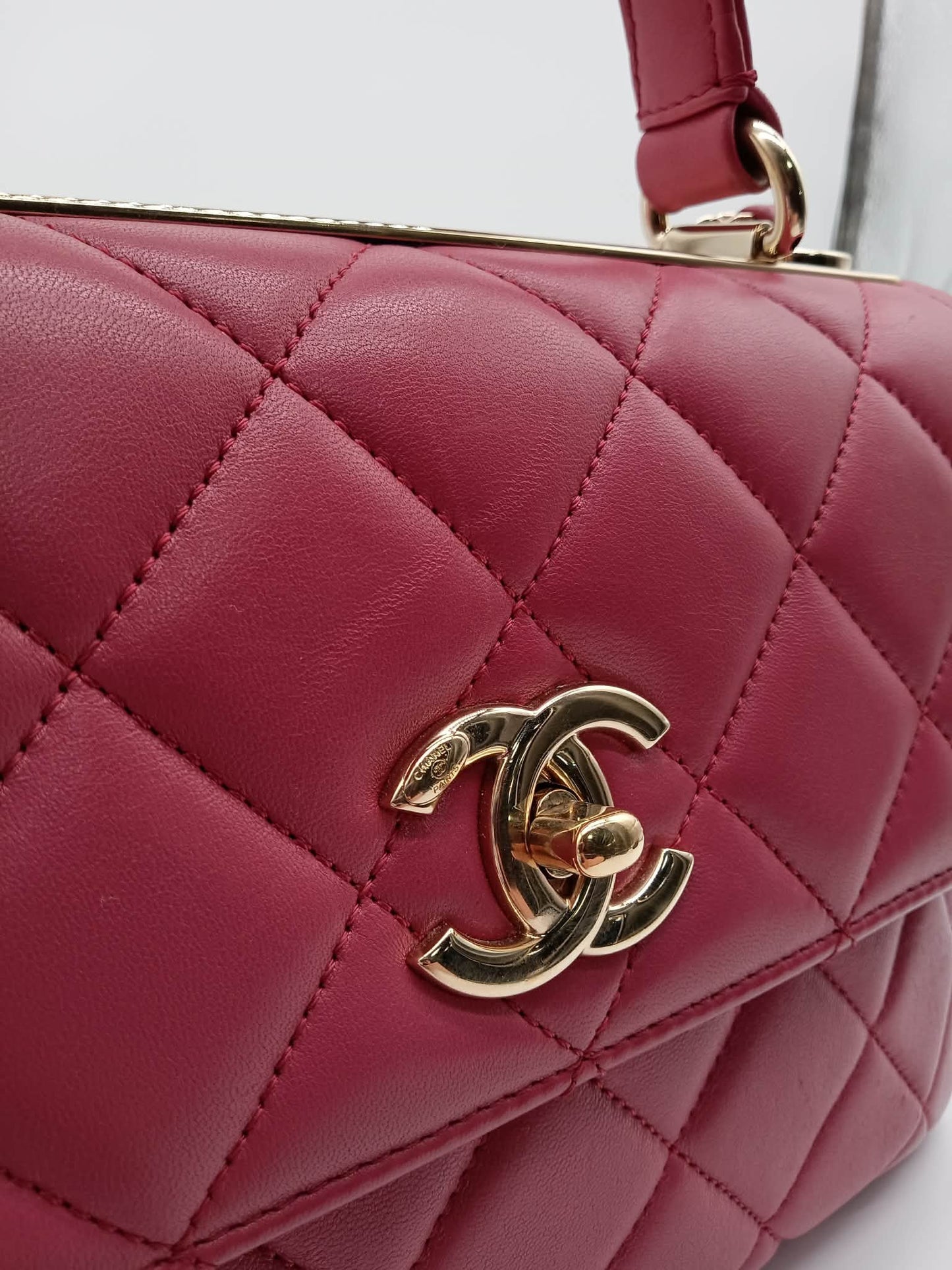 CHANEL Lambskin Trendy CC Top Handle Flap