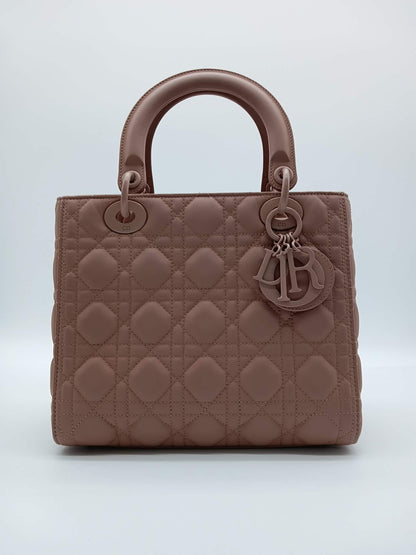 DIOR Matte Calfskin Lady Dior Cannage