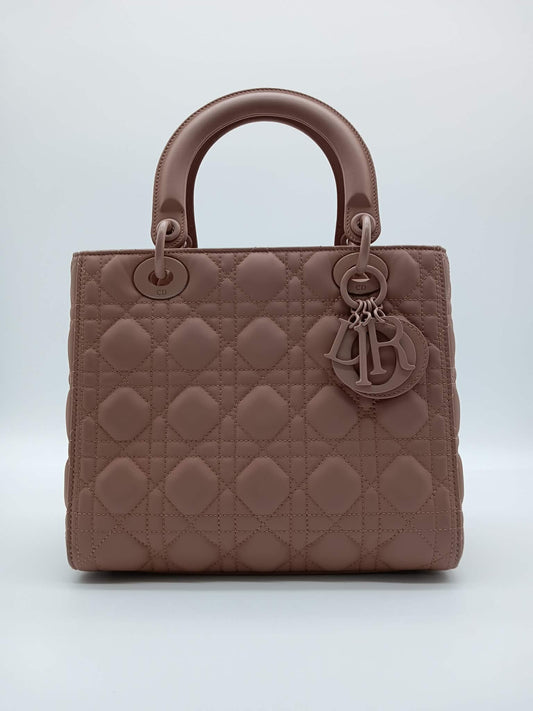 DIOR Matte Calfskin Lady Dior Cannage