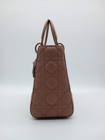 DIOR Matte Calfskin Lady Dior Cannage