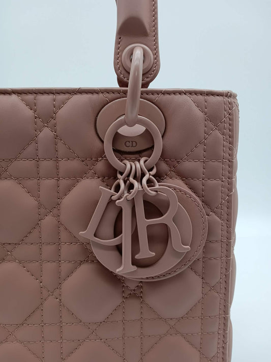 DIOR Matte Calfskin Lady Dior Cannage