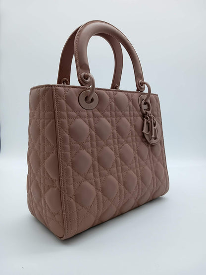 DIOR Matte Calfskin Lady Dior Cannage