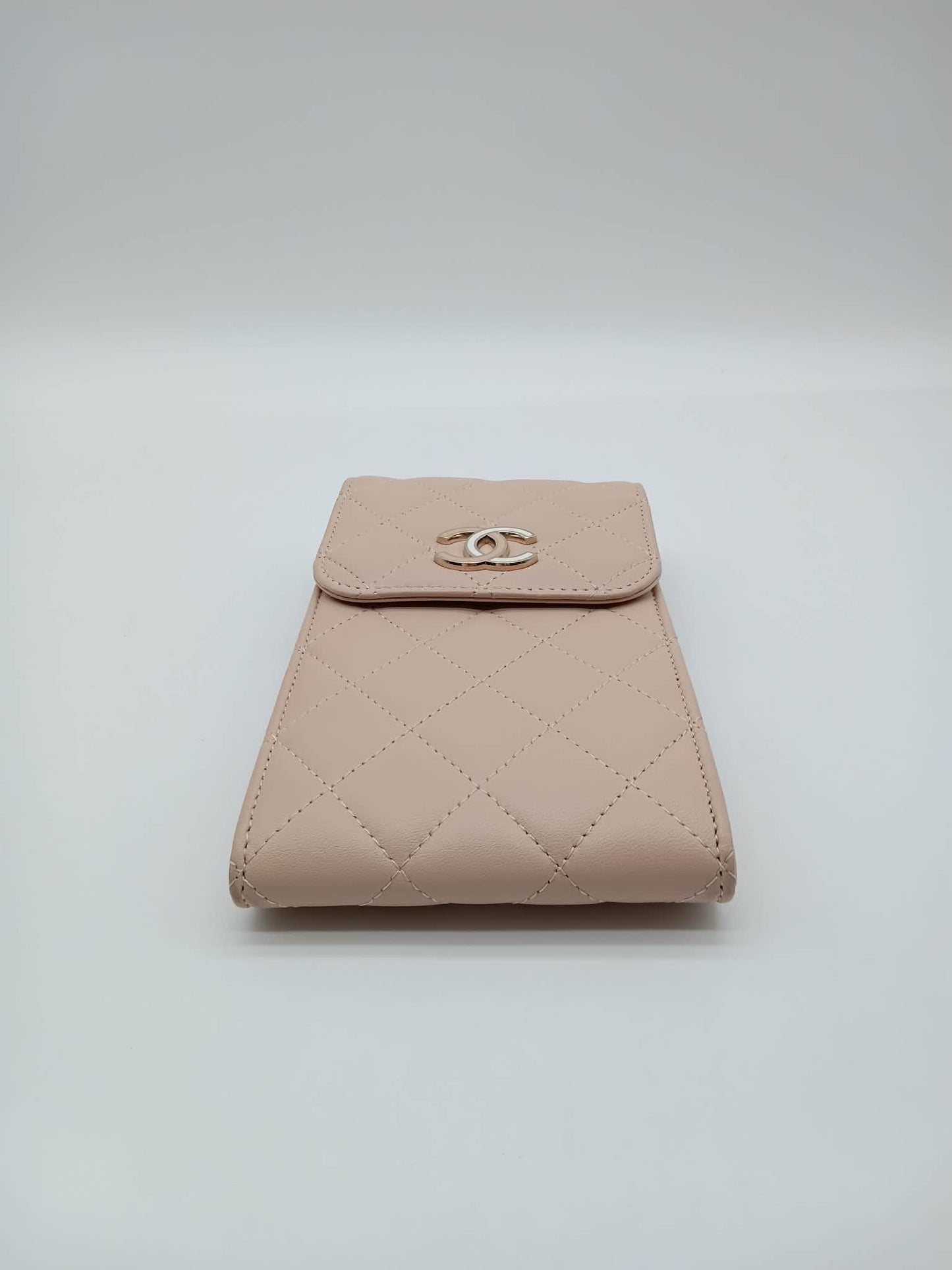 CHANEL Lambskin Quilted Chain Phone Case