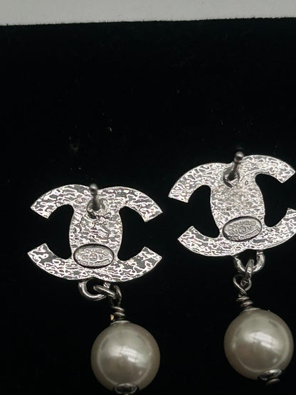 CHANEL Coco Mark Pearl Drop Earrings