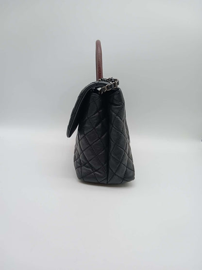 CHANEL Caviar Quilted Coco Handle Lizard