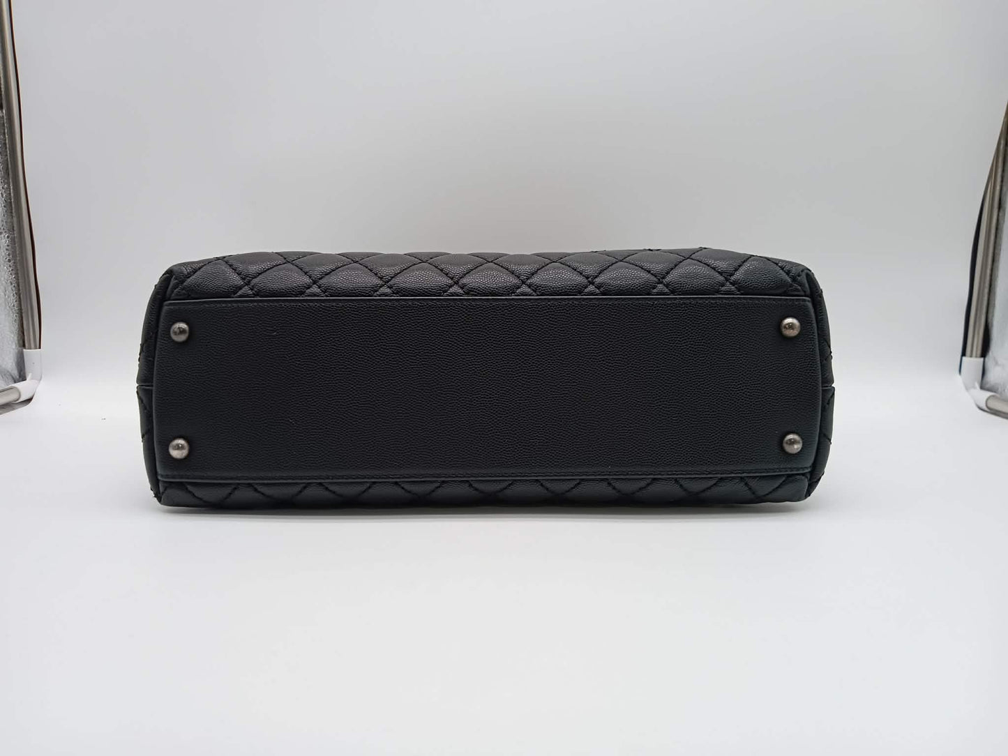 CHANEL Caviar Quilted Coco Handle Lizard