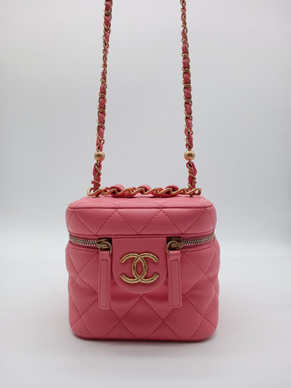 CHANEL Lambskin Quilted Vanity on Chain