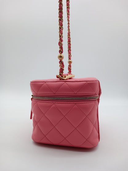 CHANEL Lambskin Quilted Vanity on Chain