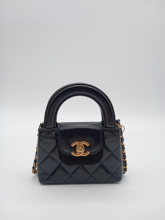 CHANEL Calfskin Kelly Nano Shopper Bag