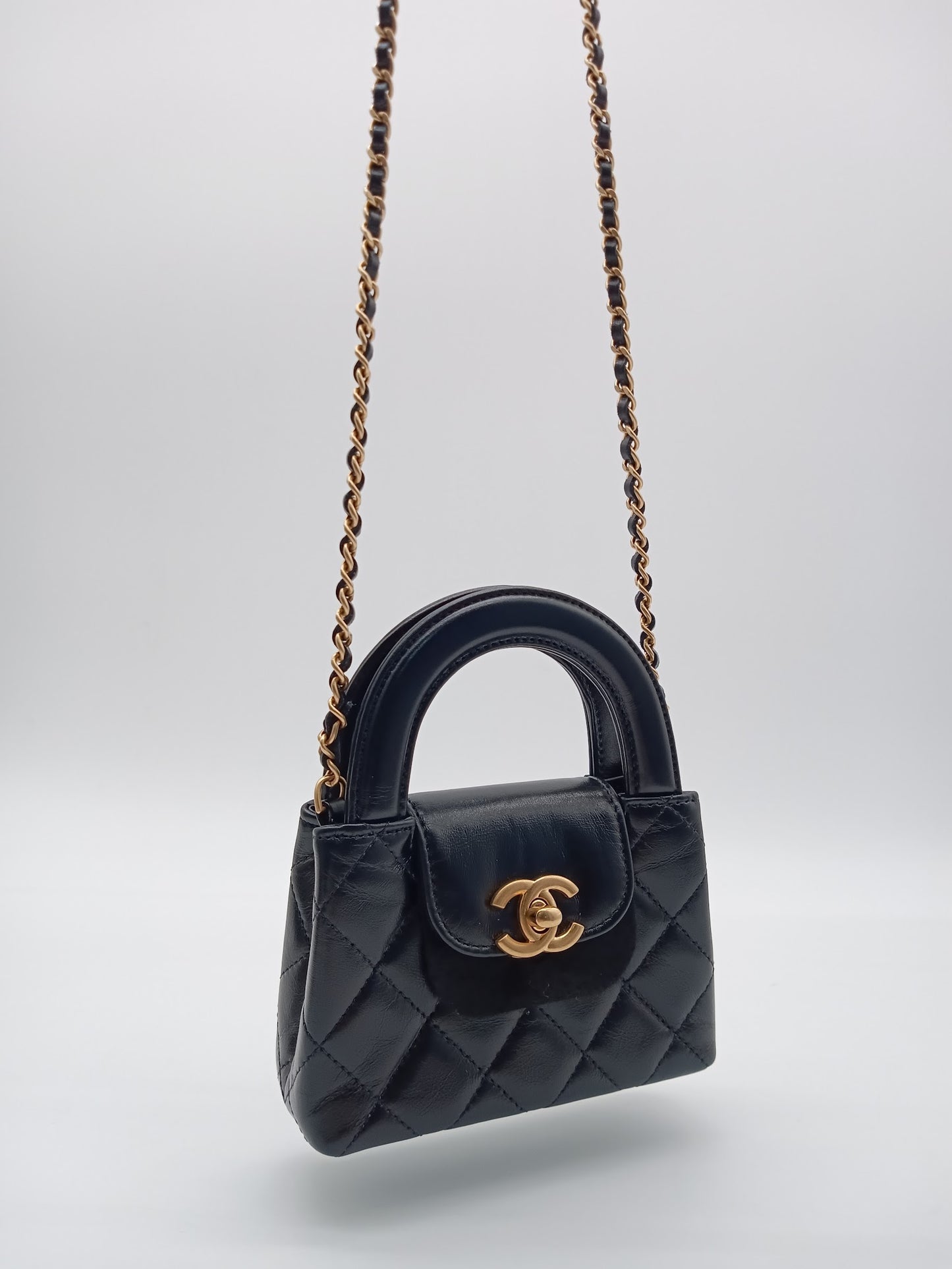CHANEL Calfskin Kelly Nano Shopper Bag