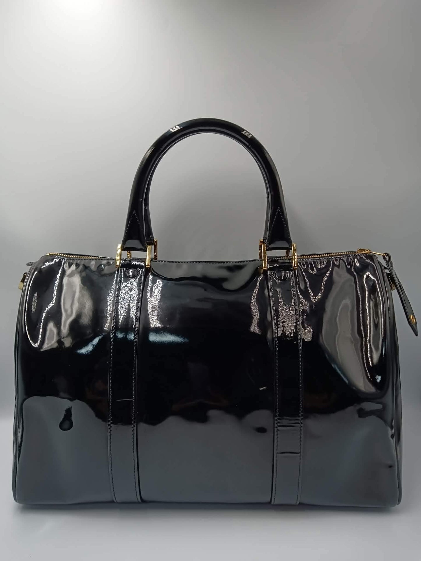 CHANEL Patent Vintage Timeless Boston Bag