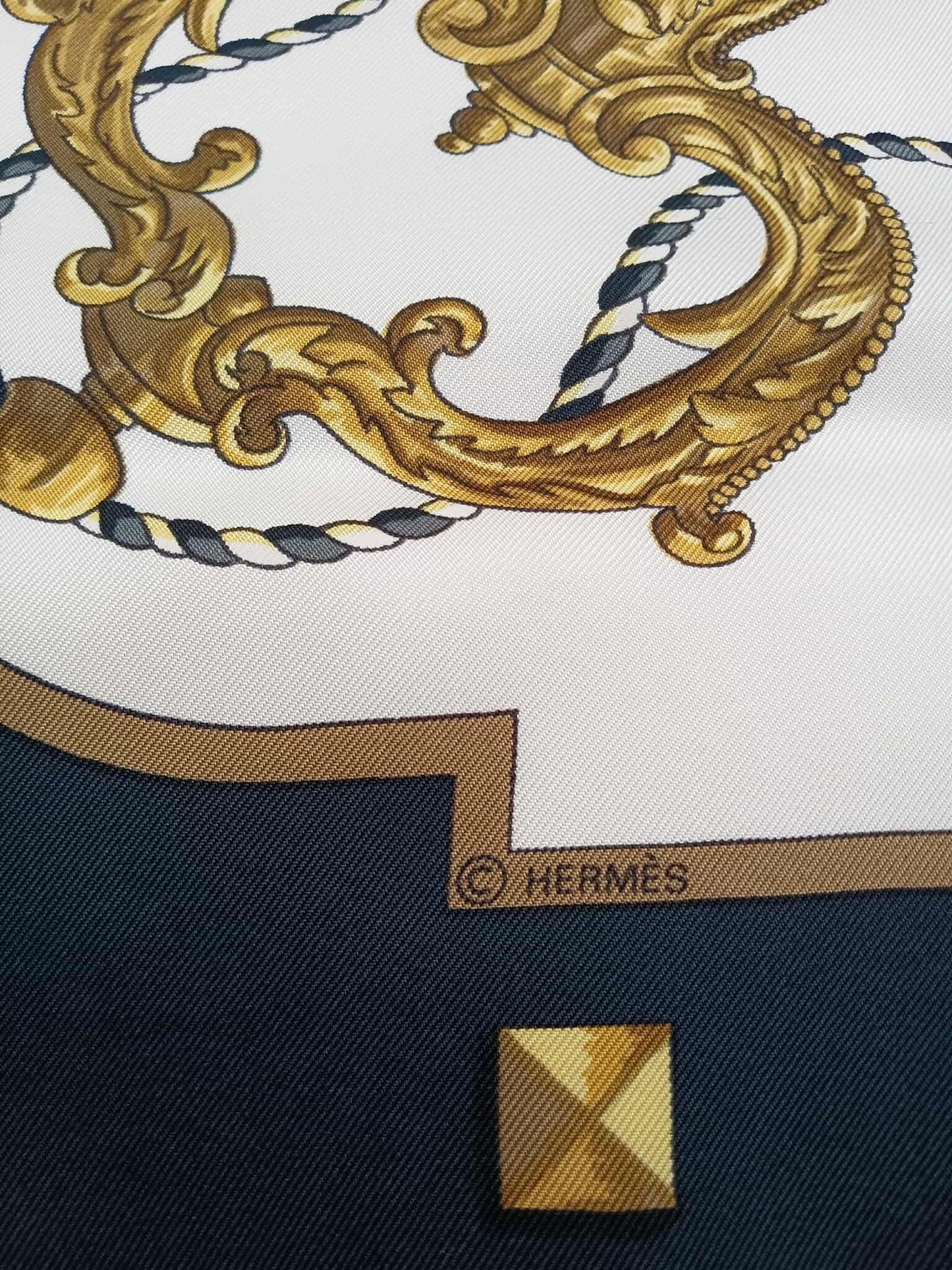 HERMES Les Clés Silk Scarf