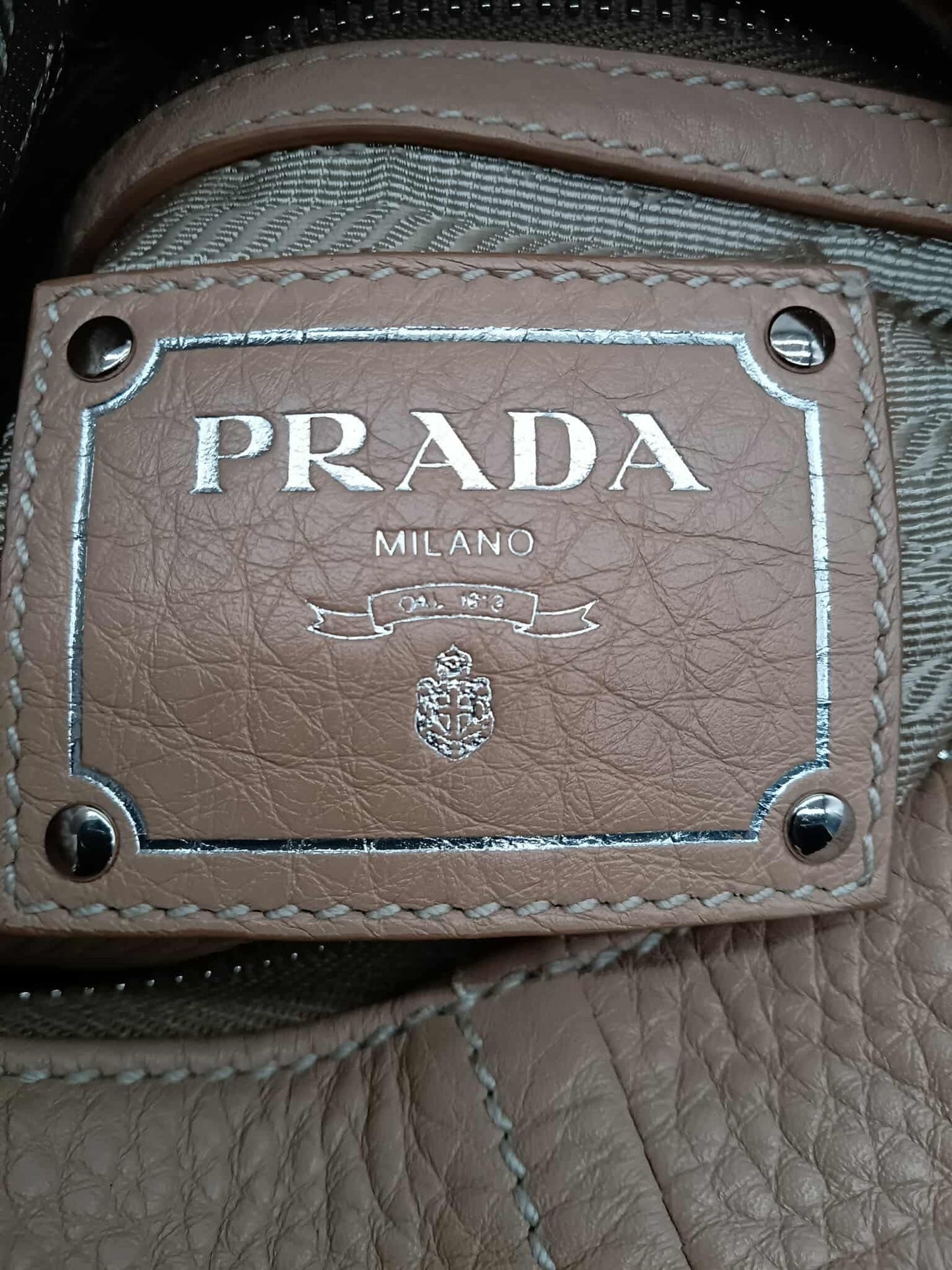 PRADA Vitello Daino Ring Hobo Bag