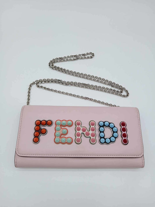 FENDI Liberty Fun Fair Studded Wallet on Chain