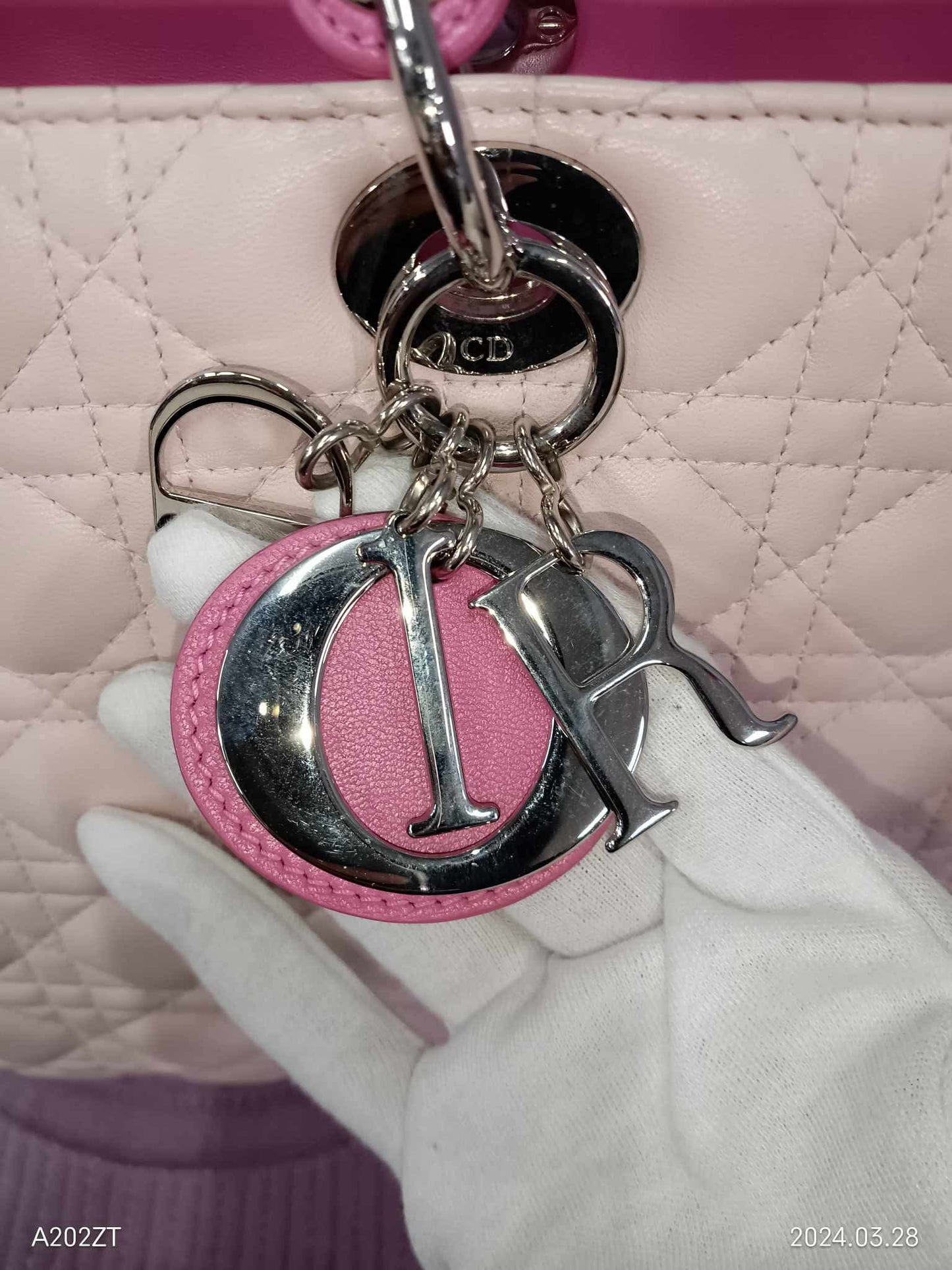 DIOR Lady Dior Tricolor Lambskin Cannage