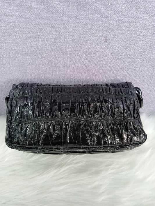 PRADA Vernice Gaufre Shoulder Bag